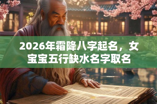 2026年霜降八字起名，女宝宝五行缺水名字取名