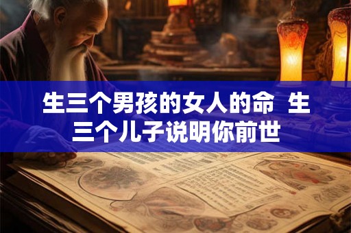 生三个男孩的女人的命  生三个儿子说明你前世