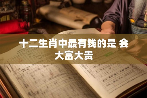 十二生肖中最有钱的是 会大富大贵