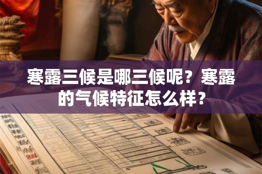 寒露三候是哪三候呢?寒露的气候特征怎么样? 寒露三候是哪三候呢?寒露的气候特征怎么样?