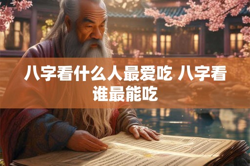 八字看什么人最爱吃 八字看谁最能吃