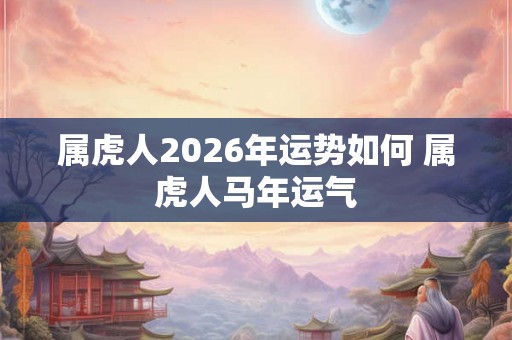 属虎人2026年运势如何 属虎人马年运气