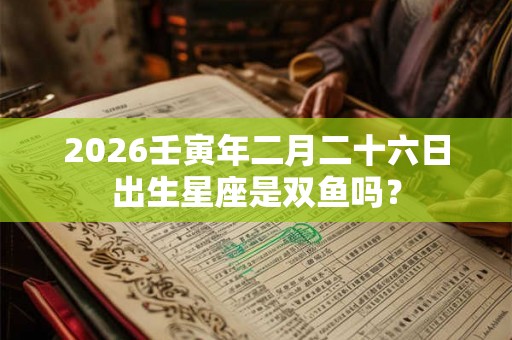 2026壬寅年二月二十六日出生星座是双鱼吗？