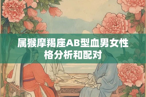 属猴摩羯座AB型血男女性格分析和配对