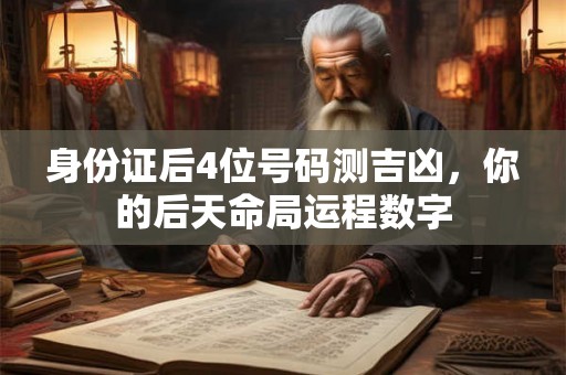 身份证后4位号码测吉凶，你的后天命局运程数字