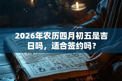 2026年农历四月初五是吉日吗，适合签约吗？