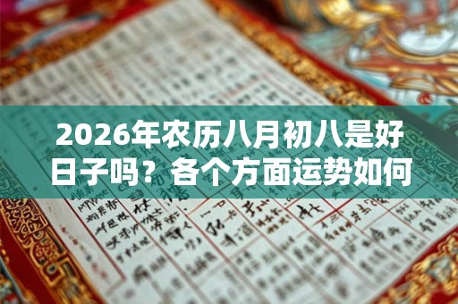 2026年农历八月初八是好日子吗？各个方面运势如何？