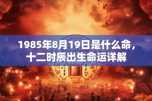 1985年8月19日是什么命,十二时辰出生命运详解 1985年8月19日是什么命,十二时辰出生命运详解