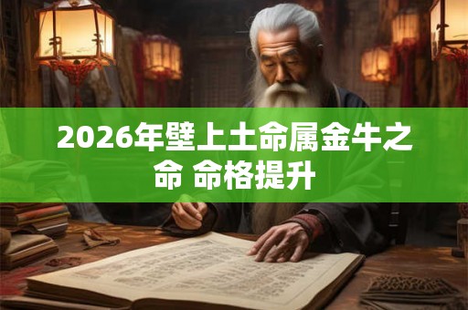 2026年壁上土命属金牛之命 命格提升