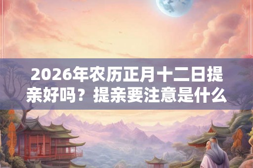 2026年农历正月十二日提亲好吗？提亲要注意是什么？