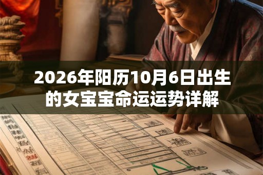 2026年阳历10月6日出生的女宝宝命运运势详解