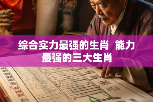 综合实力最强的生肖  能力最强的三大生肖