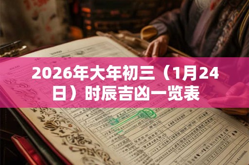 2026年大年初三(1月24日)时辰吉凶一览表 2026年大年初三(1月24日)时辰吉凶一览表