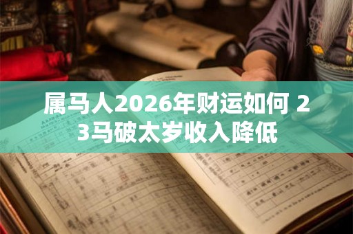 属马人2026年财运如何 23马破太岁收入降低 属马人2026年财运如何 23马破太岁收入降低