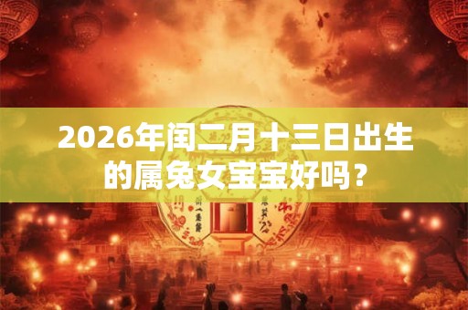 2026年闰二月十三日出生的属兔女宝宝好吗？
