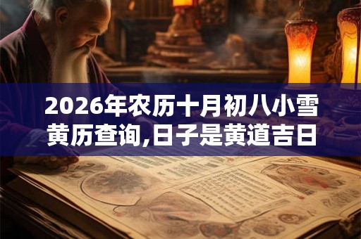 2026年农历十月初八小雪黄历查询,日子是黄道吉日吗? 2026年农历十月初八小雪黄历查询,日子是黄道吉日吗?