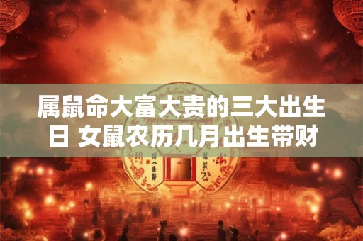 属鼠命大富大贵的三大出生日 女鼠农历几月出生带财