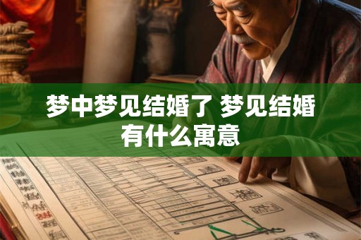 梦中梦见结婚了 梦见结婚有什么寓意