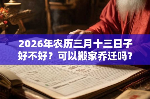 2026年农历三月十三日子好不好？可以搬家乔迁吗？