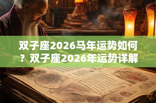 双子座2026马年运势如何？双子座2026年运势详解