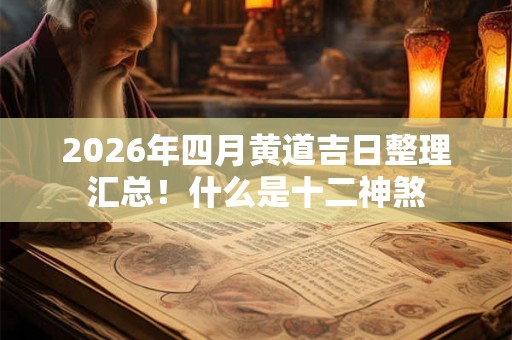 2026年四月黄道吉日整理汇总！什么是十二神煞