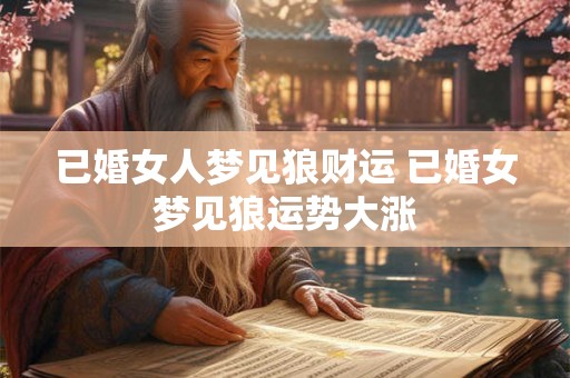 已婚女人梦见狼财运 已婚女梦见狼运势大涨 已婚女人梦见狼财运 已婚女梦见狼运势大涨