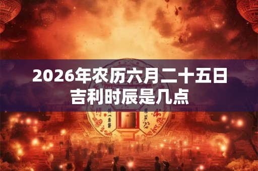 2026年农历六月二十五日吉利时辰是几点