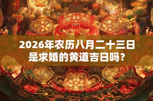 2026年农历八月二十三日是求婚的黄道吉日吗？