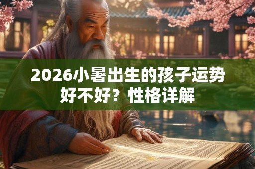 2026小暑出生的孩子运势好不好？性格详解