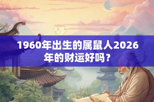 1960年出生的属鼠人2026年的财运好吗？