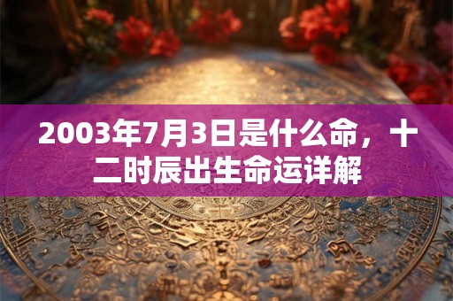 2003年7月3日是什么命,十二时辰出生命运详解 2003年7月3日是什么命,十二时辰出生命运详解