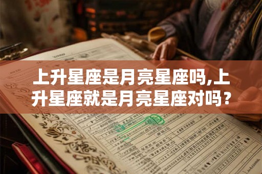 上升星座是月亮星座吗,上升星座就是月亮星座对吗？