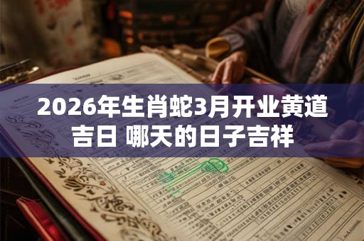 2026年生肖蛇3月开业黄道吉日 哪天的日子吉祥