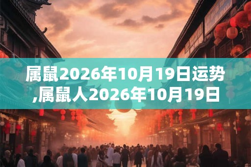 属鼠2026年10月19日运势,属鼠人2026年10月19日财运,生肖鼠2026年10月19日运势 属鼠2026年10月19日运势,属鼠人2026年10月19日财运,生肖鼠2026年10月19日运势