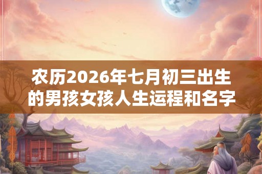 农历2026年七月初三出生的男孩女孩人生运程和名字推荐