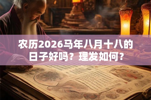 农历2026马年八月十八的日子好吗？理发如何？