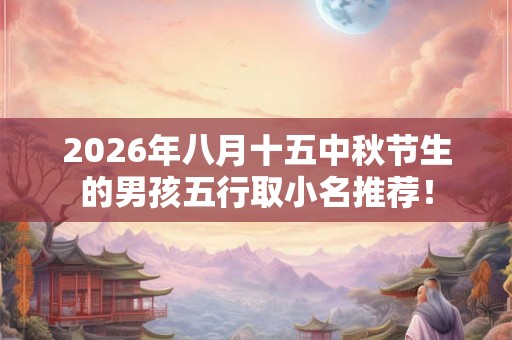 2026年八月十五中秋节生的男孩五行取小名推荐！