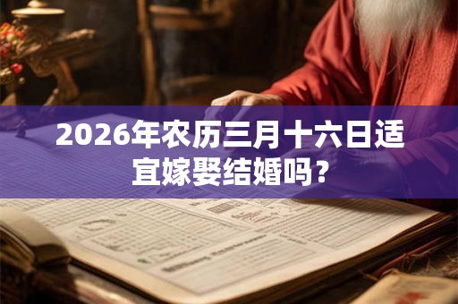 2026年农历三月十六日适宜嫁娶结婚吗？