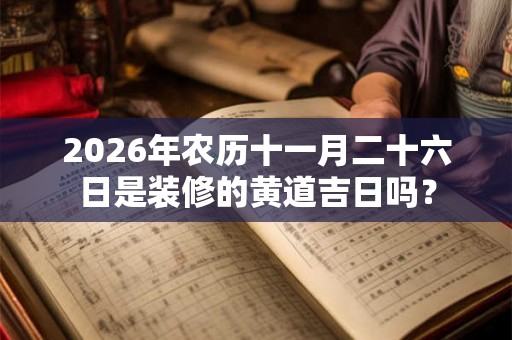 2026年农历十一月二十六日是装修的黄道吉日吗？