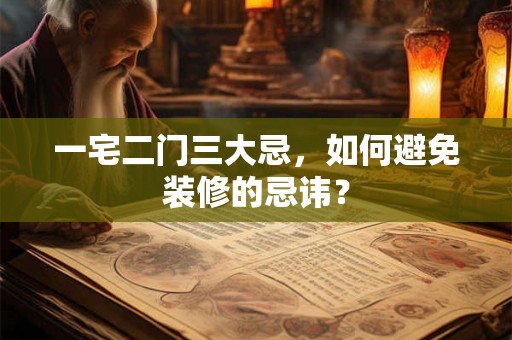 一宅二门三大忌，如何避免装修的忌讳？