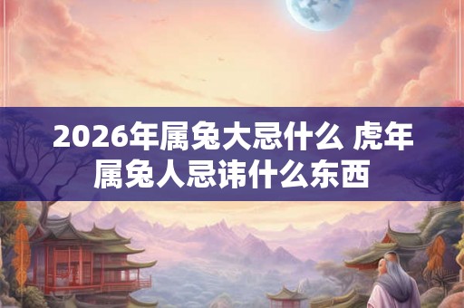 2026年属兔大忌什么 虎年属兔人忌讳什么东西