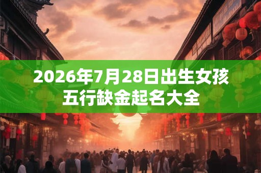 2026年7月28日出生女孩五行缺金起名大全