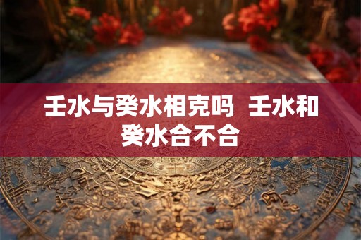 壬水与癸水相克吗  壬水和癸水合不合