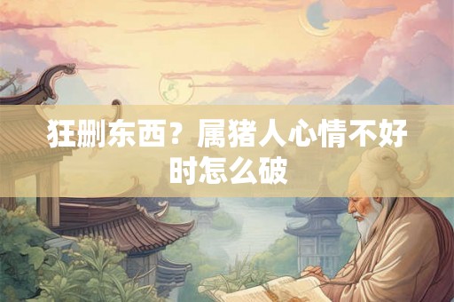 狂删东西？属猪人心情不好时怎么破