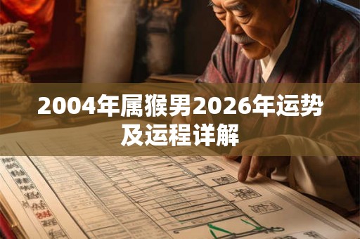 2004年属猴男2026年运势及运程详解
