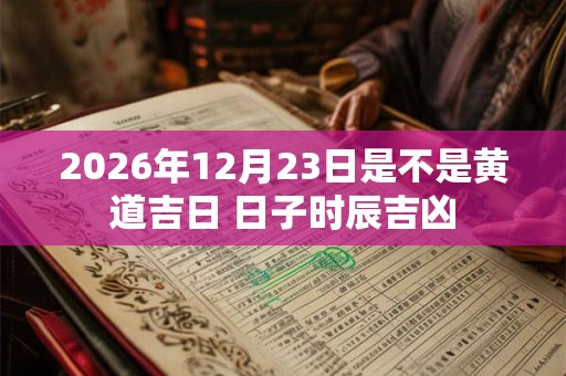 2026年12月23日是不是黄道吉日 日子时辰吉凶