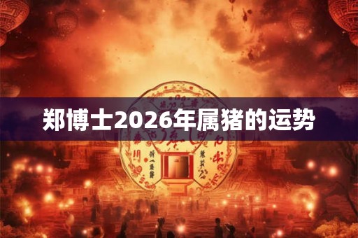 郑博士2026年属猪的运势