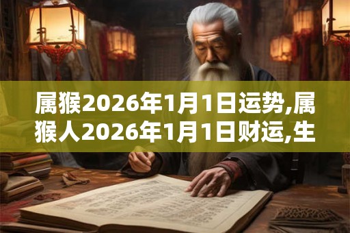 属猴2026年1月1日运势,属猴人2026年1月1日财运,生肖猴2026年1月1日运势