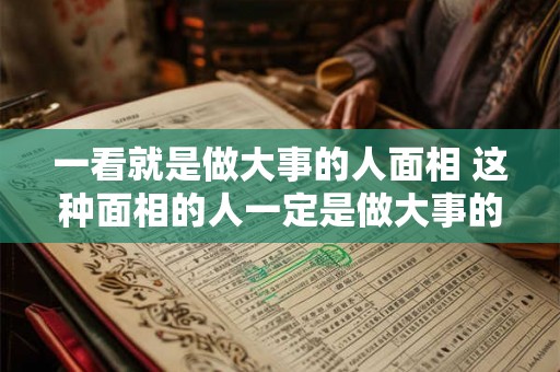 一看就是做大事的人面相 这种面相的人一定是做大事的吗