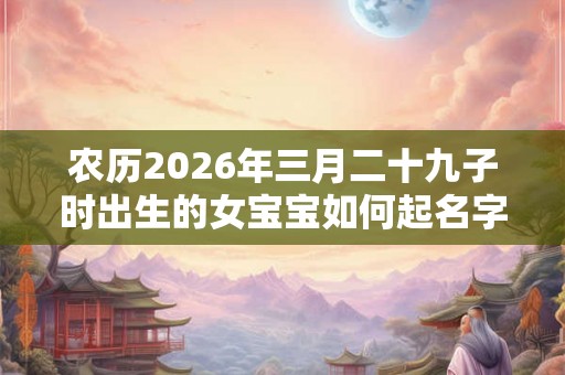 农历2026年三月二十九子时出生的女宝宝如何起名字好听,五行属什么 农历2026年三月二十九子时出生的女宝宝如何起名字好听,五行属什么